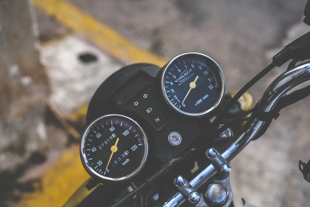 A vehicle speedometer